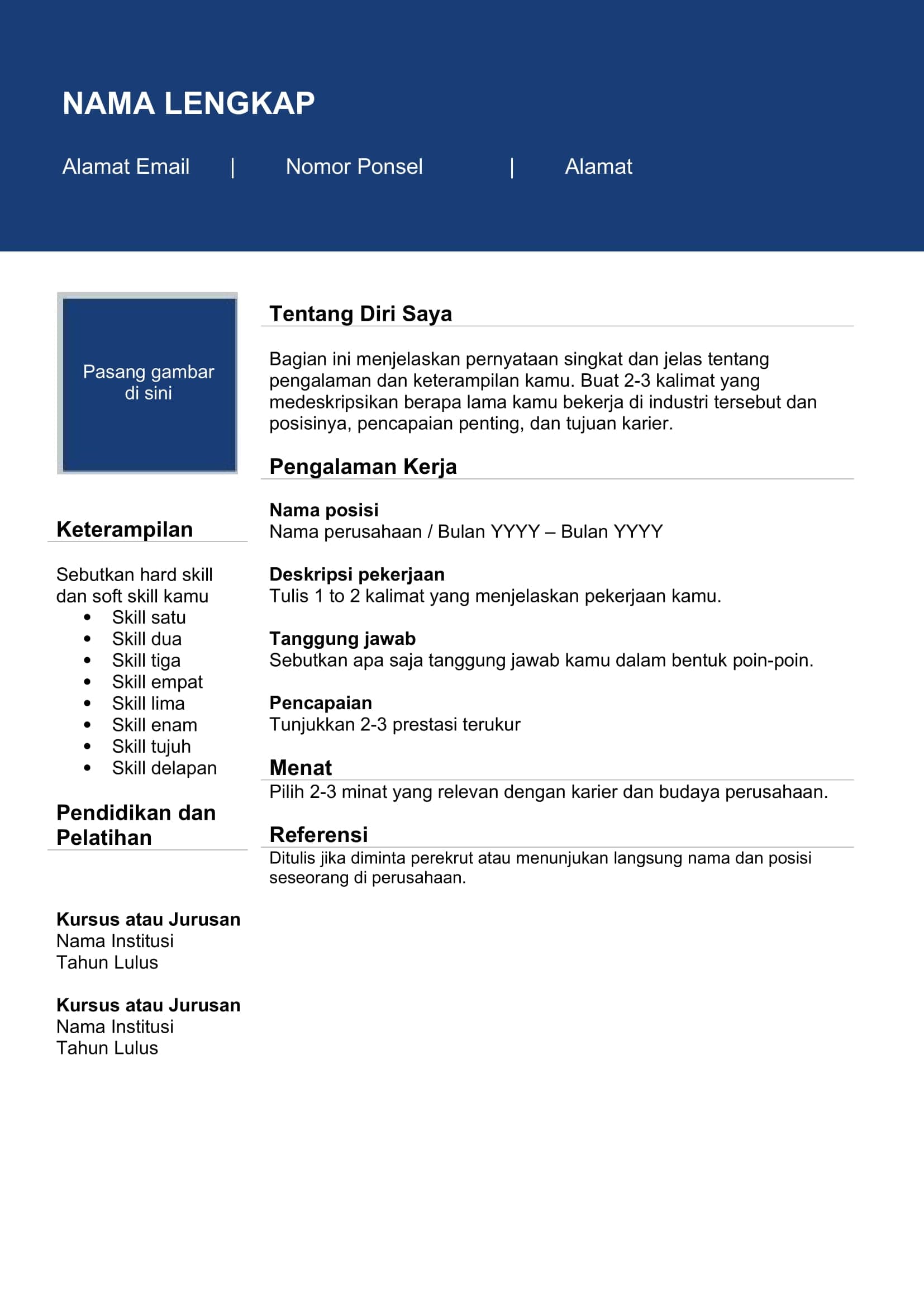 template CV