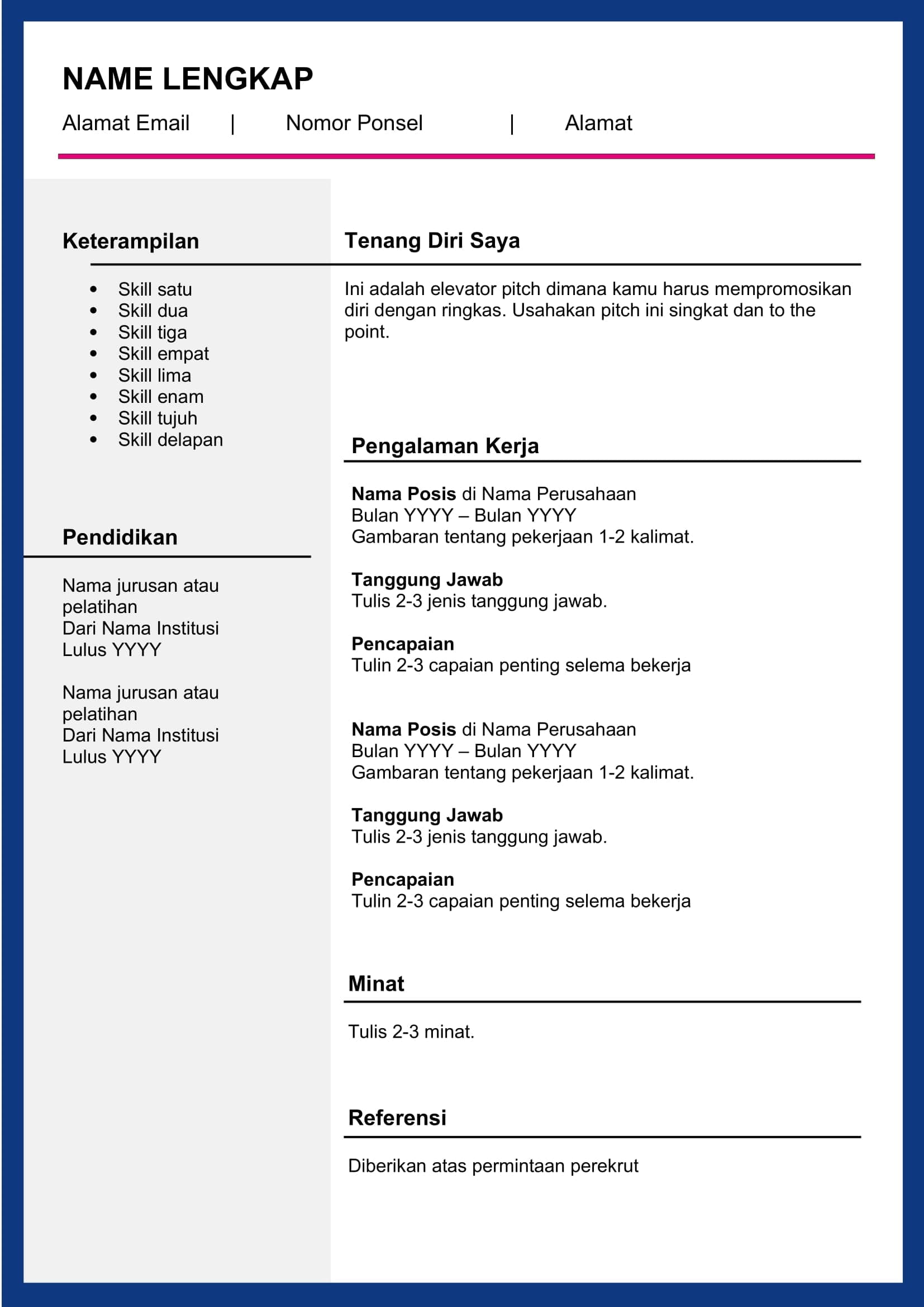 template CV